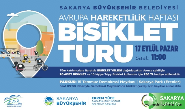 Sakarya Büyükşehir’den Avrupa Hareketlilik Haftası’na özel bisiklet turu