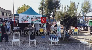 Hendek’te Filistin Yararına Hayır Çarşısı Açıldı.