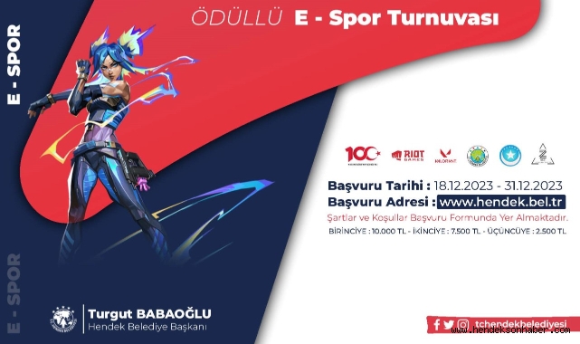 HENDEK BELEDİYESİ, ÖDÜLLÜ E-SPOR TURNUVASINI DÜZENLİYOR!