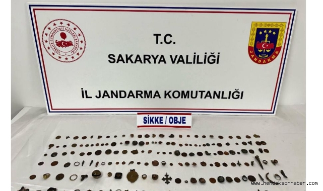 Jandarmadan Tarihi Eser Operasyonu sikke, yüzük ve obje ele geçirildi.