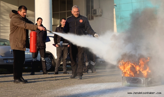 Terminal çalışanlarına yangına müdahale eğitimi