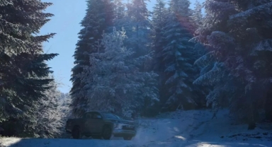 Hendek Dikmen Yaylası'ndan kar manzaraları