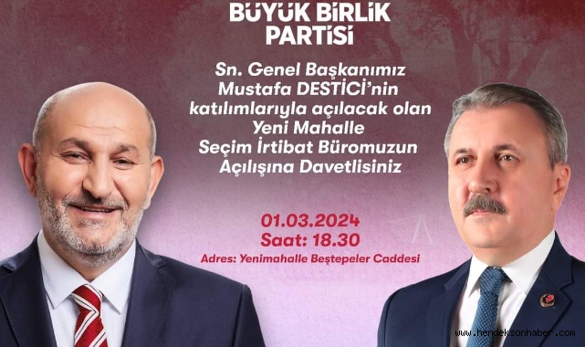 DESTİCİ, HENDEK'E GELİYOR