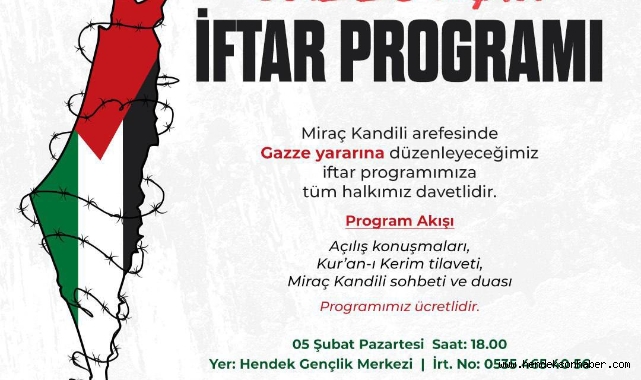 Hendek'te Gazze için iftar programı 