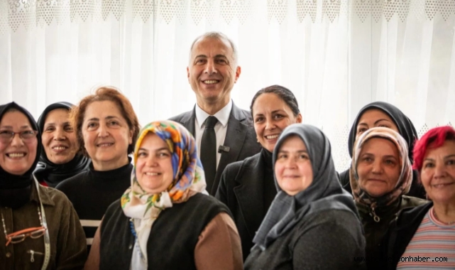 BAŞKAN BABAOĞLU, KIZANLIK MAHALLESİ DİKİŞ KURSUNU ZİYARET ETTİ