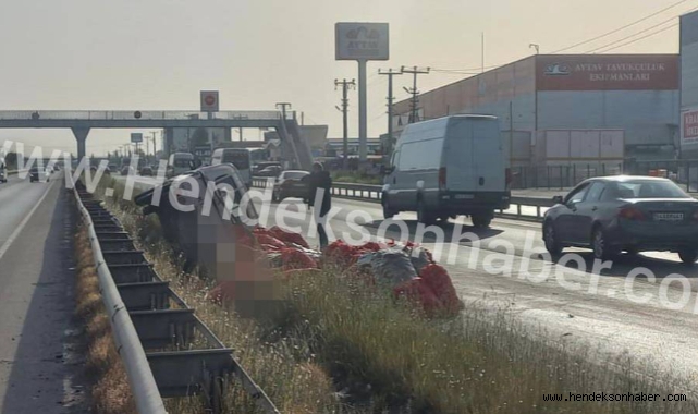 Hendek D-100'de Kaza Patates Yüklü Kamyonet Yan Yattı