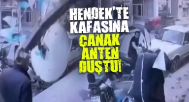 Hendek'te Kafasına Çanak Anten Düştü