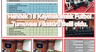 Hendek 18 Kaymakamlık Futbol Turnuvası Fikstürü Belli Oldu.