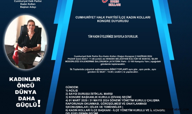 HENDEK CHP'DE HÜLYA ÇAKIR ADAYLIĞINI AÇIKLADI