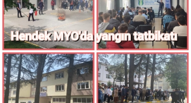 Hendek MYO'da yangın tatbikatı