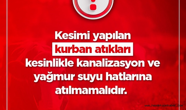  Kurban atıkları ile ilgili önemli uyarı