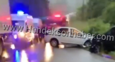 Hendek Çamlıca Yolunda Zincirleme kaza 6 kişi yaralandı.
