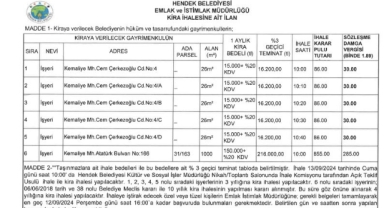 HENDEK BELEDİYESİNDEN İHALE UYARISI