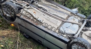 Hendek’te Sürücüsünün Kontrolünden Çıkan Araç Takla Attı 