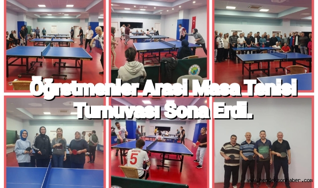 Hendek’te Öğretmenler Arası Düzenlenen Masa Tenisi Turnuvası Sona Erdi.