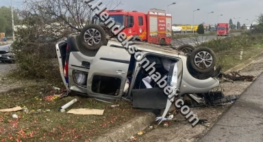 Hendek Tem Otoyolunda Araç takla attı 1 Yaralı