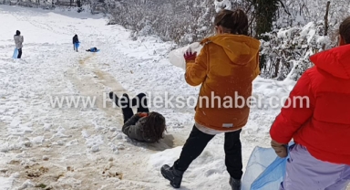 Hendek’te Çocukların Kayak Keyfi