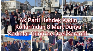 Ak Parti Hendek Kadın Kolları’ndan 8 Mart Dünya Kadınlar Günü’ne Özel Karanfil Dağıtımı