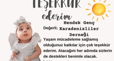 Hendek Genç Karadenizliler Deneğin’den Elif Derya'ya Anlamlı Destek