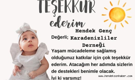 Hendek Genç Karadenizliler Deneğin’den Elif Derya'ya Anlamlı Destek