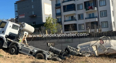Hendek'te Beton Mikseri Devrildi: Can Kaybı Yok