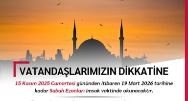 Sakarya'da Sabah Ezanı ve Namaz Vakti Yeni Düzenlemesi