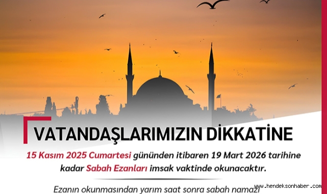 Sakarya'da Sabah Ezanı ve Namaz Vakti Yeni Düzenlemesi