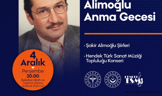 Hendek’te Vefa Gecesi: Alimoğlu Şiir ve Anma Gecesi’ne Davet
