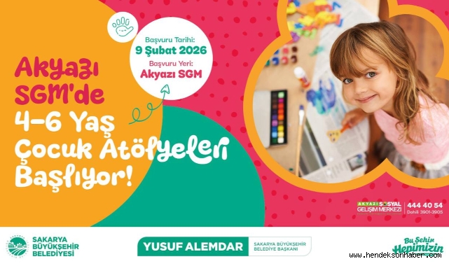 Akyazı SGM’de 4-6 yaş çocuk atölyeleri başlıyor
