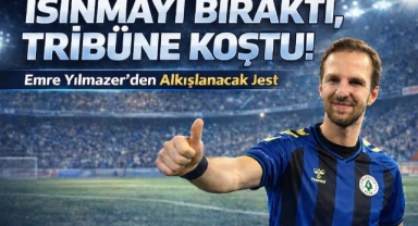 Emre Yılmazer Isınmayı Bıraktı.Tribüne Koştu