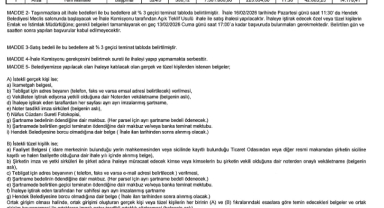 HENDEK BELEDİYESİNDEN İHALE DUYURUSU