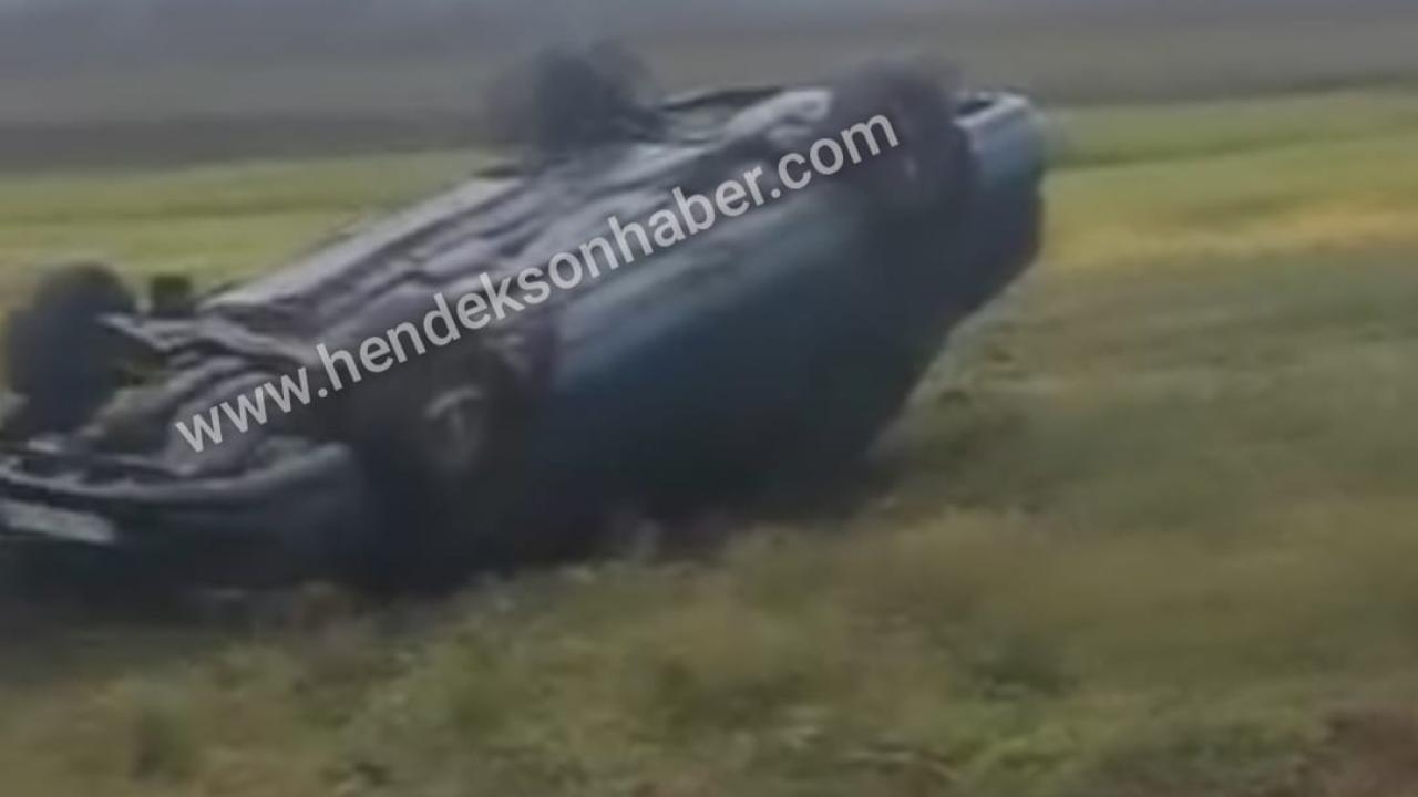 MUCİZE KURTULUŞ: TAKLA ATAN ARAÇTAN SAĞ ÇIKTI!