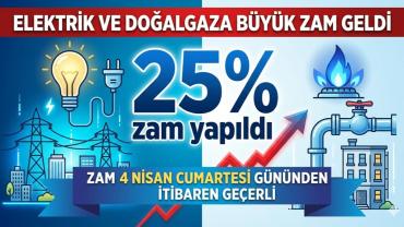 Elektrik ve doğalgaza %25 zam yapıldı