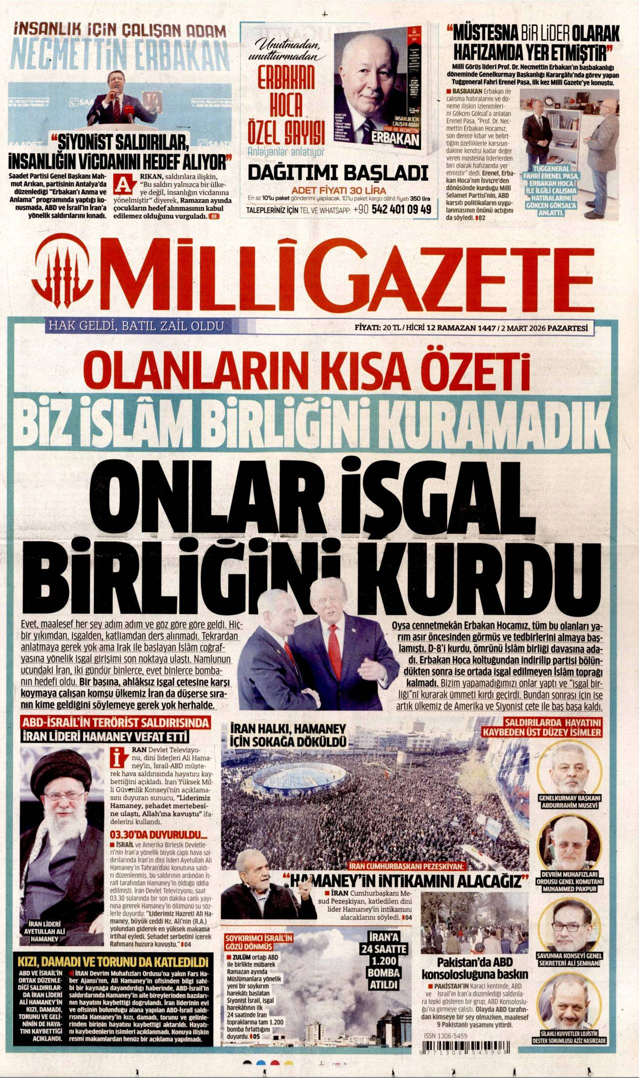 Milli Gazete Gazete Manşeti