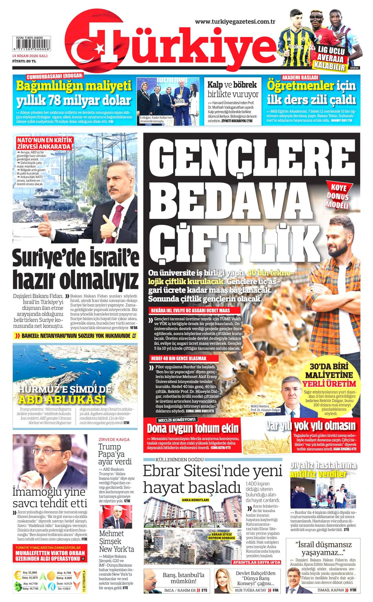 Türkiye Gazetesi Gazete Manşeti