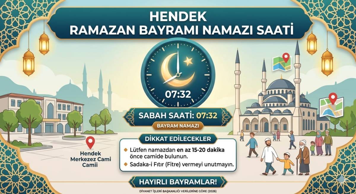 Hendek’te Bayram Namazı Saati Belli Oldu!