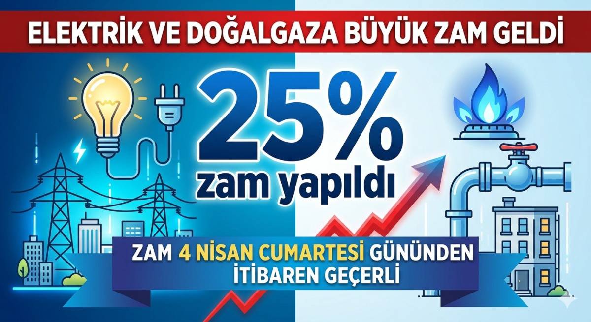Elektrik ve doğalgaza %25 zam yapıldı